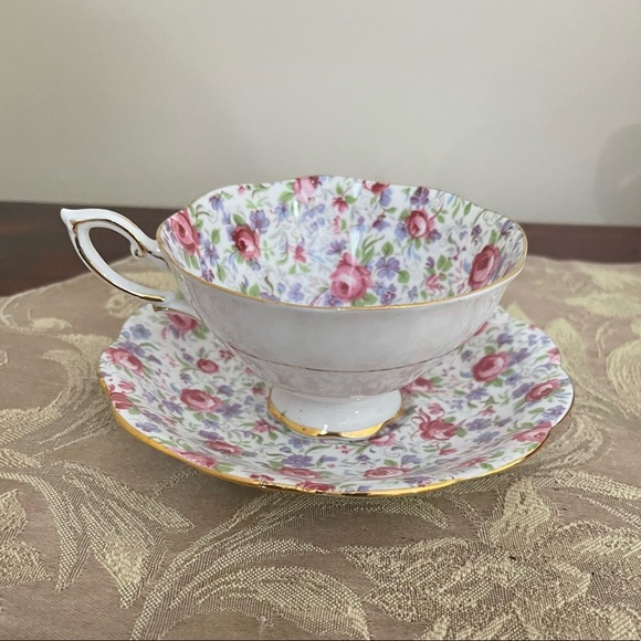 Royal Standard Chintz Floral Wide Mouth Teacup & Saucer - Picture 4 of 13